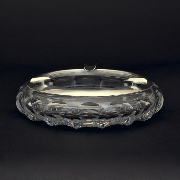 Cut Glass and Sterling Silver Cigar Ashtray, circa 1925 at 1stDibs