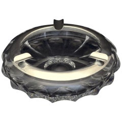 Vintage Cut Glass and Sterling Silver Cigar Ashtray, circa 1925