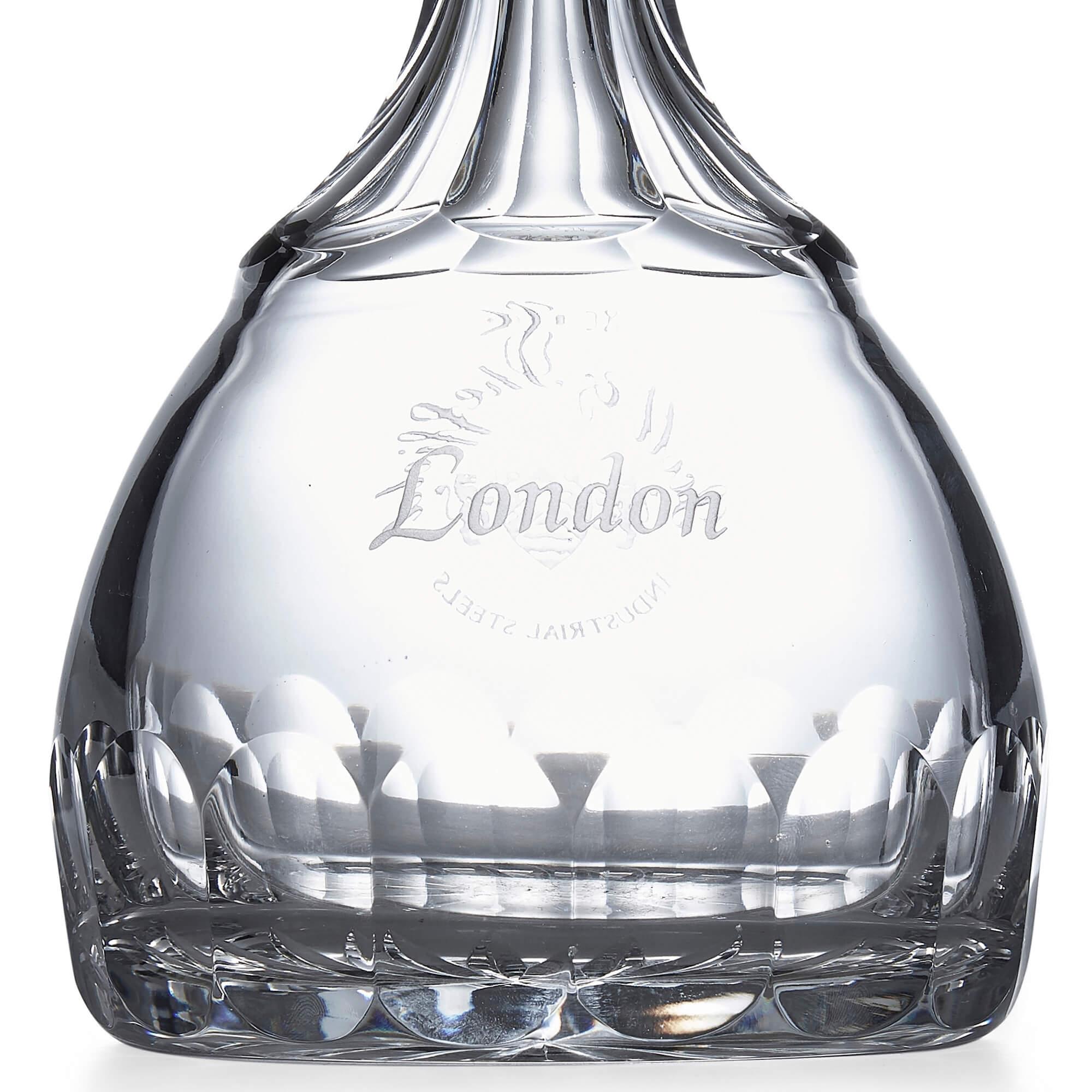 Carafe à sherry en verre taillé et argent de Roberts & Belk Bon état - En vente à London, GB