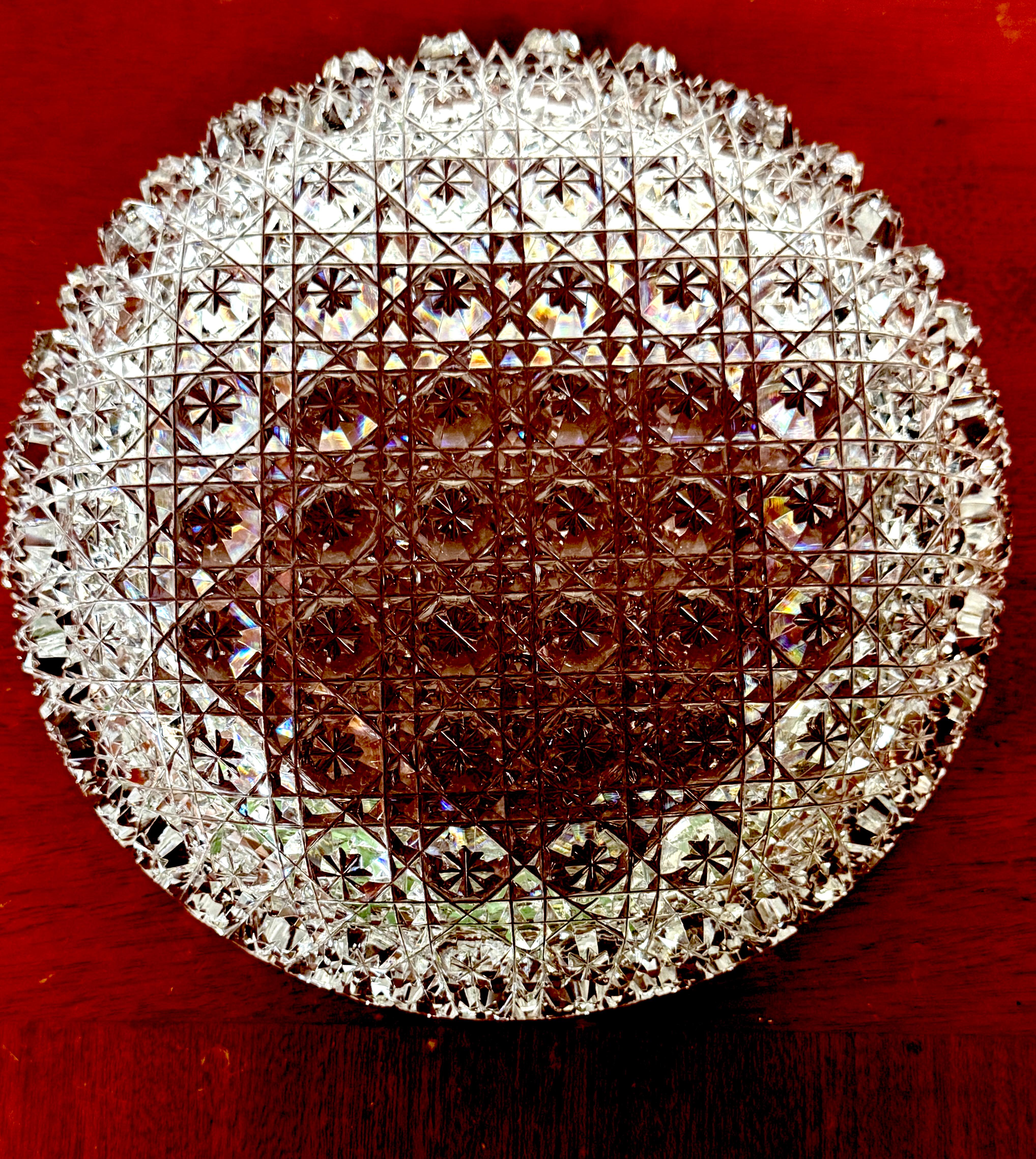 Rare or Custom Order American Brilliant Cut Glass Bowl, Attrib. Hawkes For Sale 2