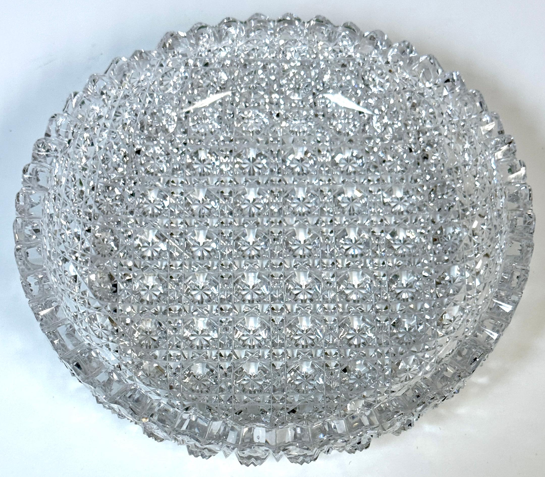 Rare or Custom Order American Brilliant Cut Glass Bowl, Attrib. Hawkes For Sale 3