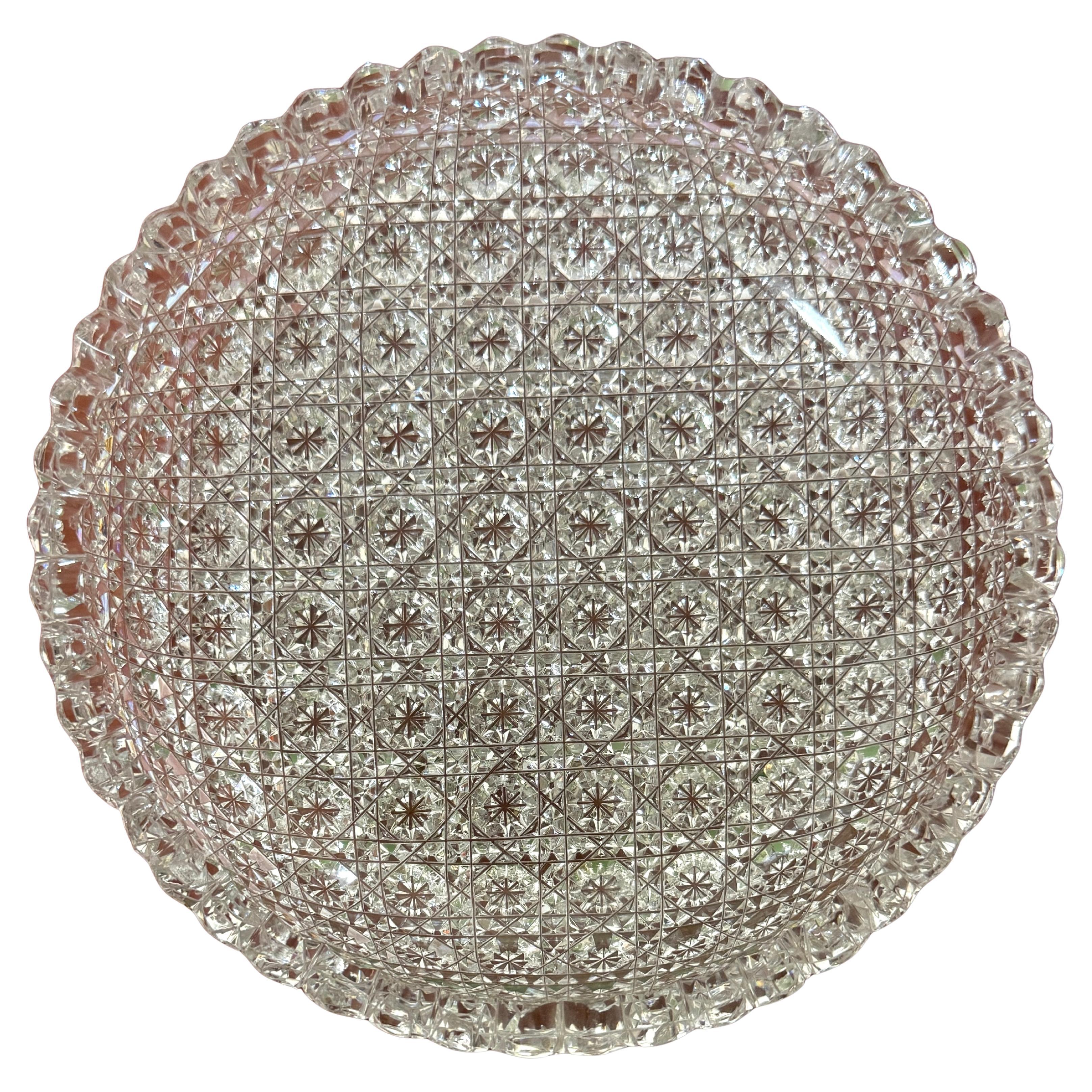Rare or Custom Order American Brilliant Cut Glass Bowl, Attrib. Hawkes For Sale
