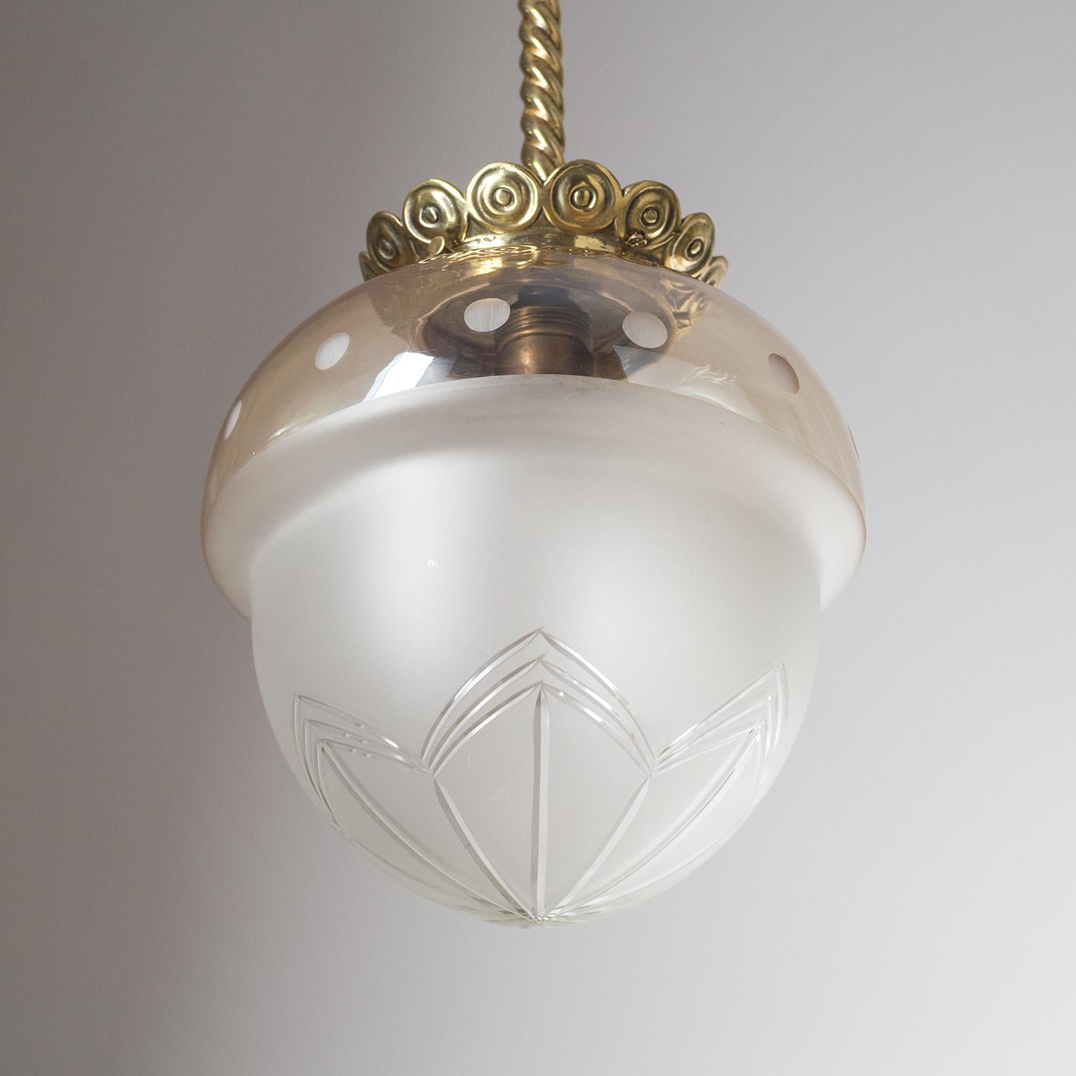 Austrian Cut Glass Ceiling Light, circa 1940 For Sale