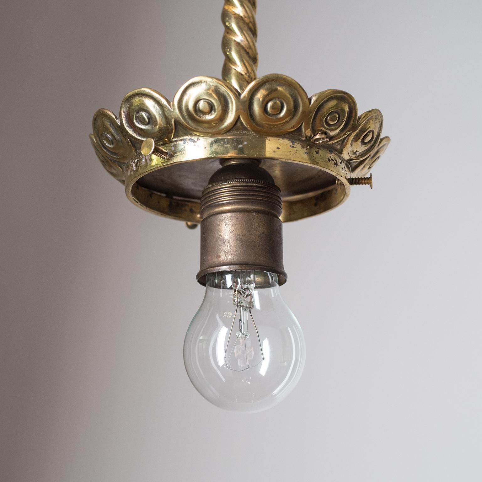 Cut Glass Ceiling Light, circa 1940 In Good Condition For Sale In Vienna, AT