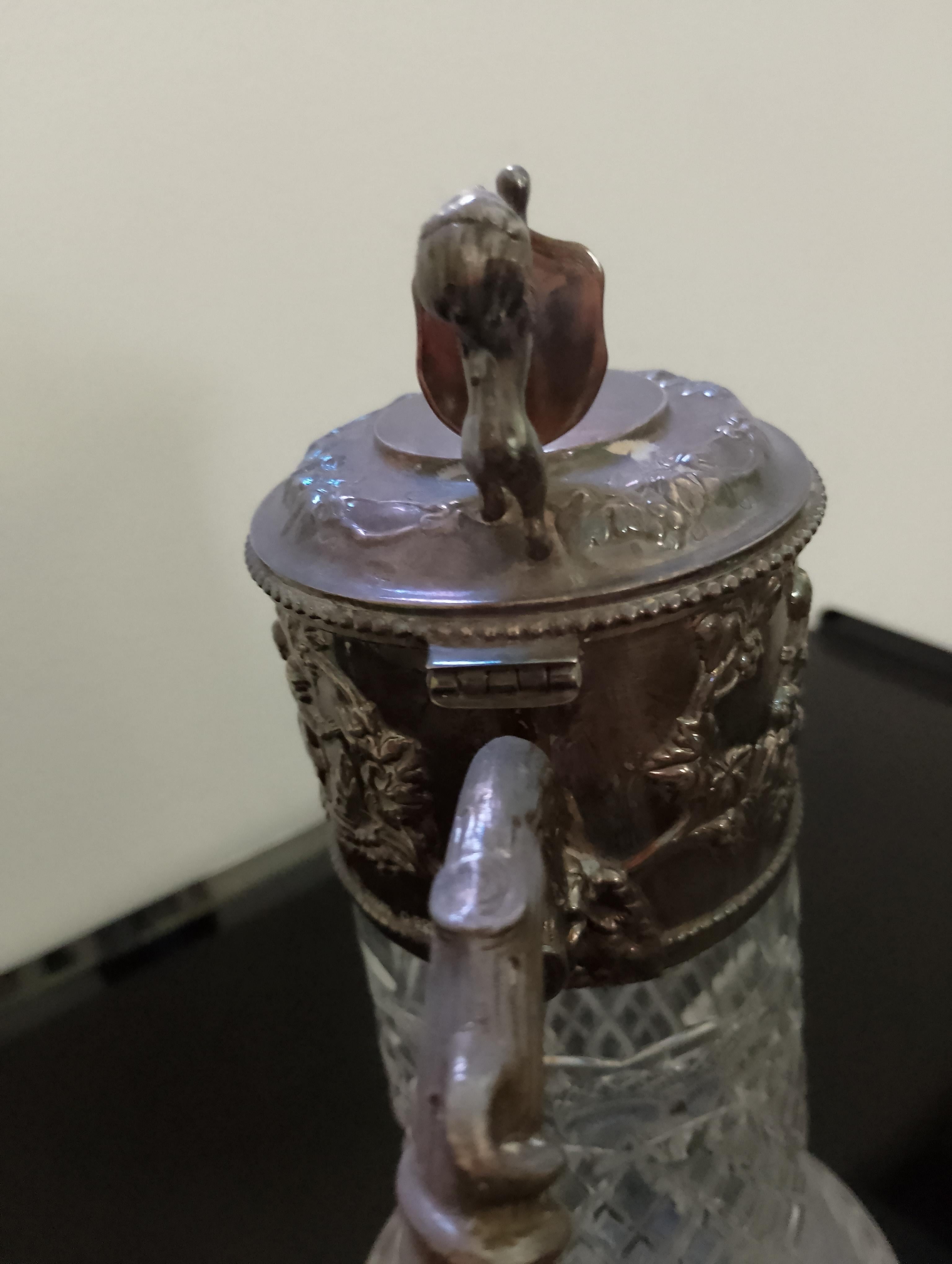 italien Cruche à claret en verre taillé, Italie 1940 en vente