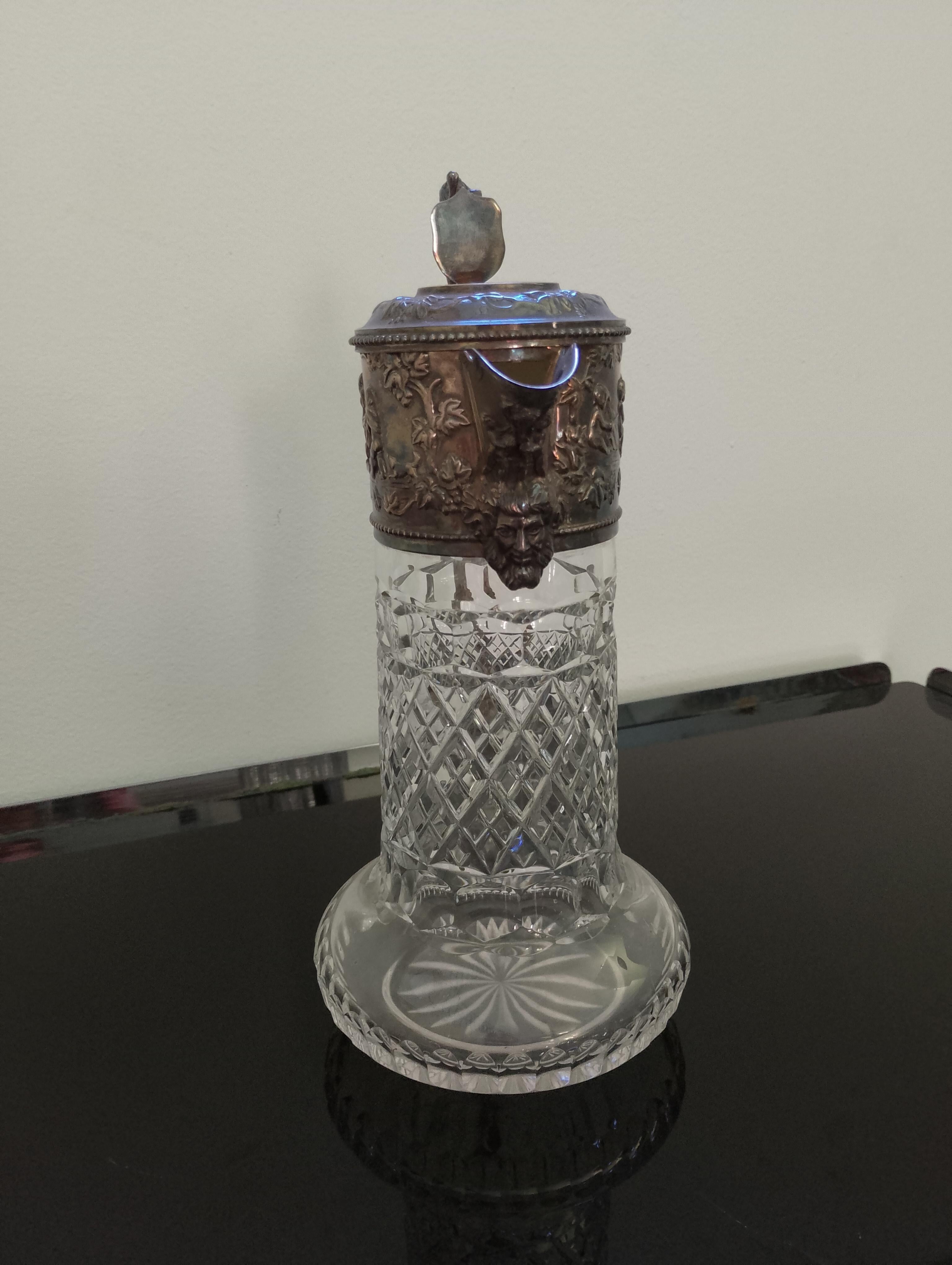 Cruche à claret en verre taillé, Italie 1940 en vente 2