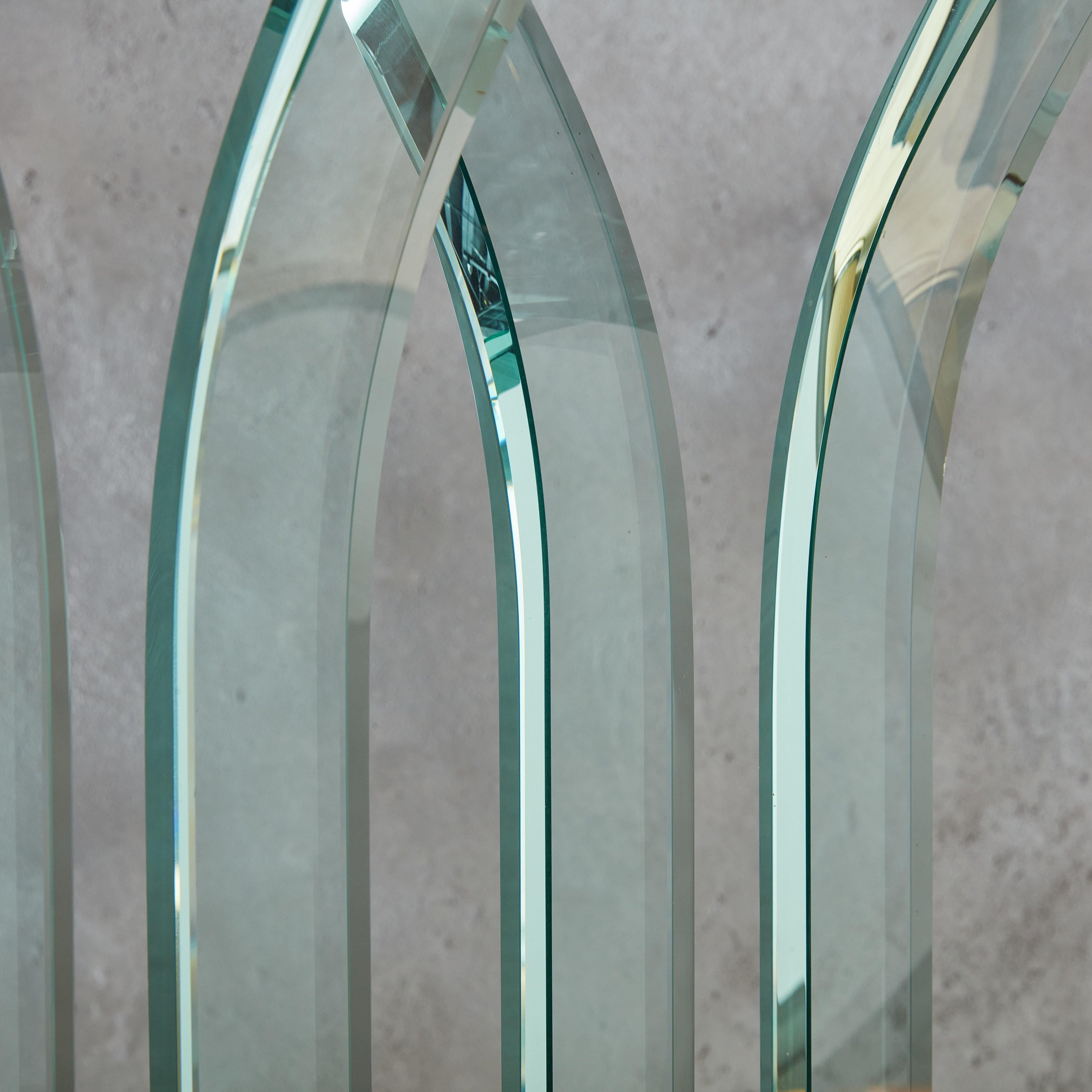 Late 20th Century Cut Glass Coat Hanger with Black Base by FIAM, Italy 1970s For Sale