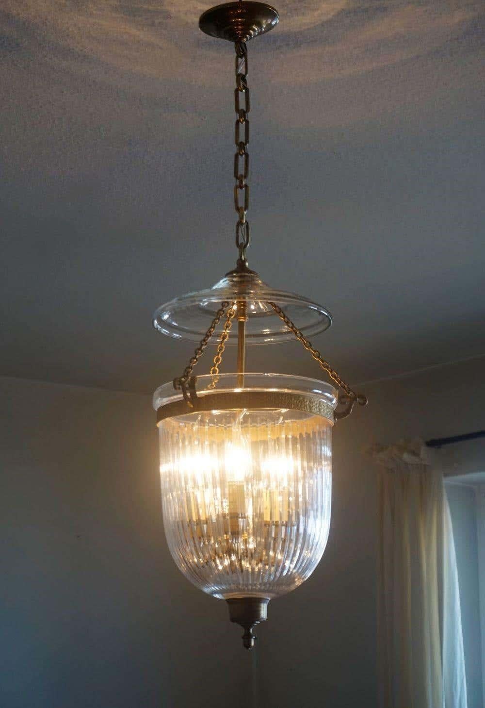Cut Glass Criytal Bell Jar Lantern, England, circa 1930-1939 4