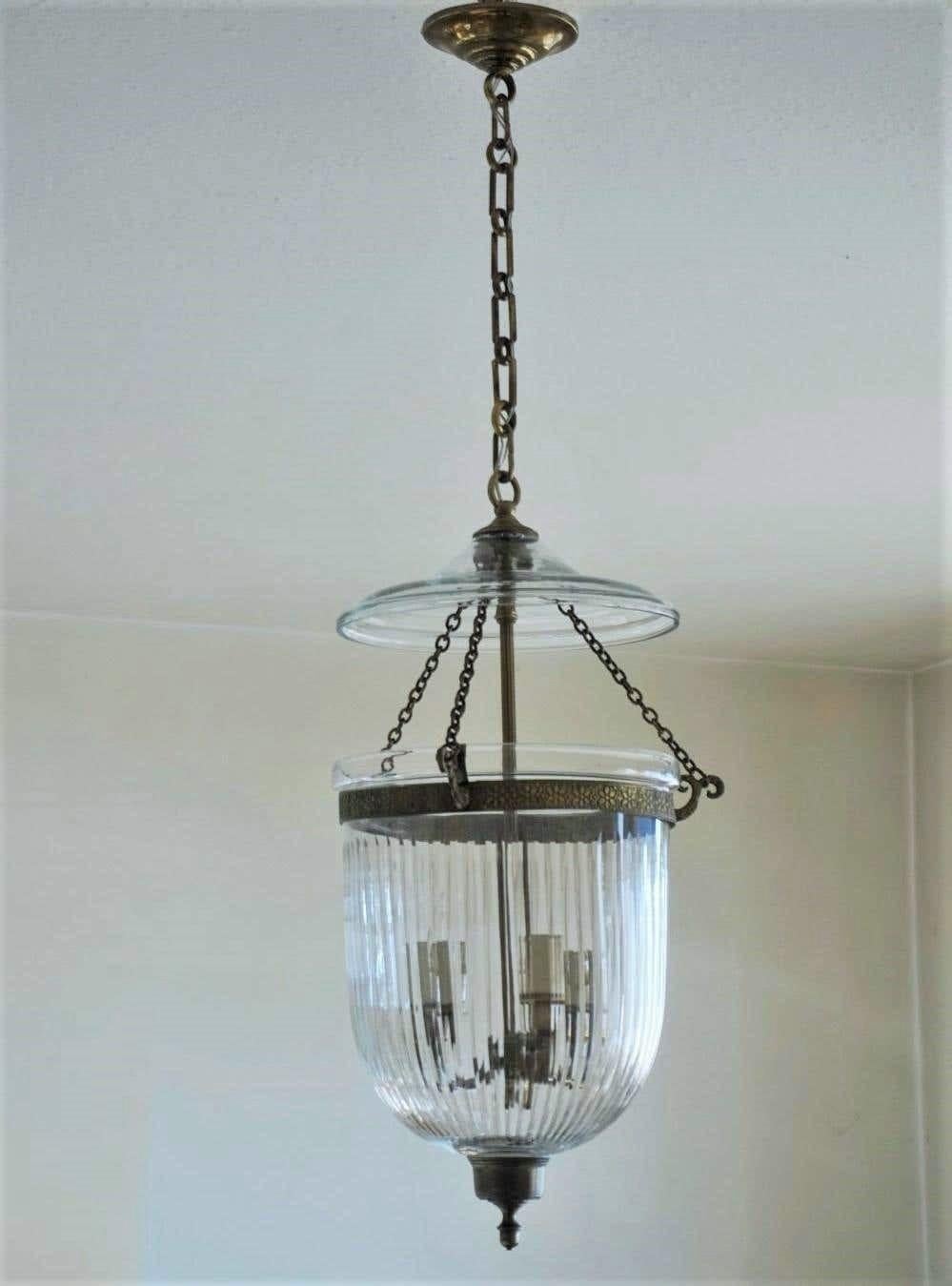 Cut Glass Criytal Bell Jar Lantern, England, circa 1930-1939 For Sale 7
