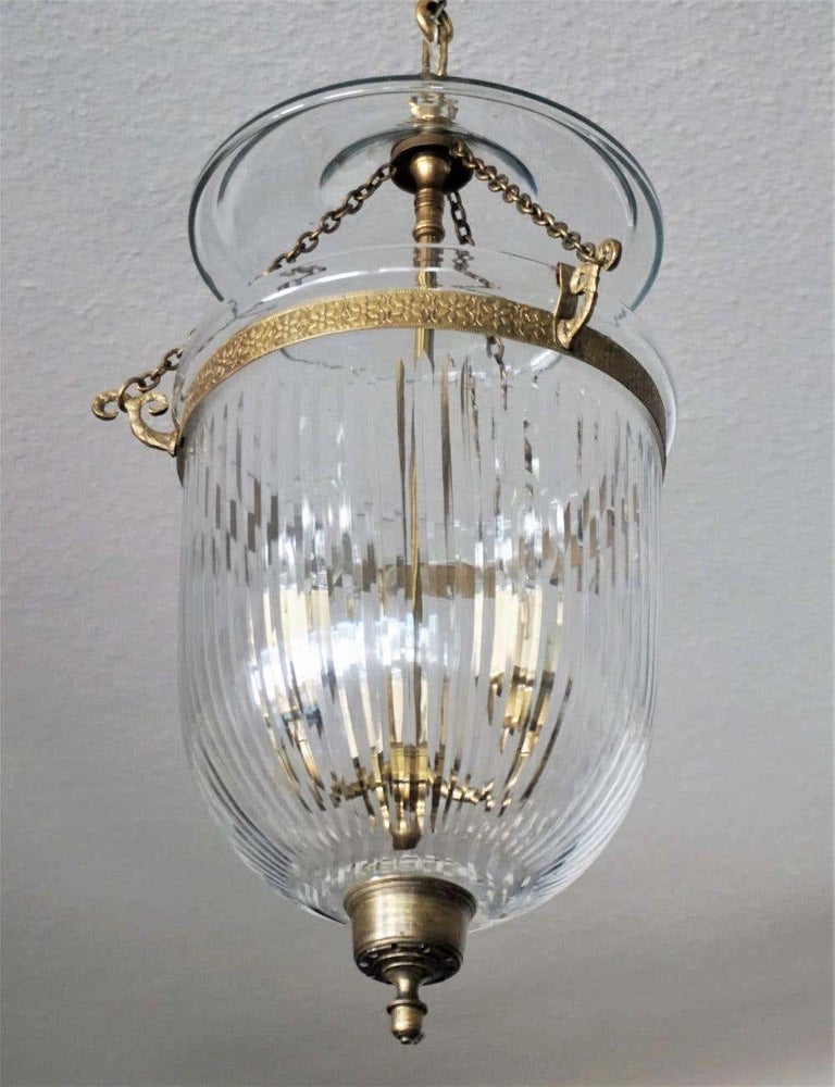 Cut Glass Criytal Bell Jar Lantern, England, circa 1930-1939 For Sale 1