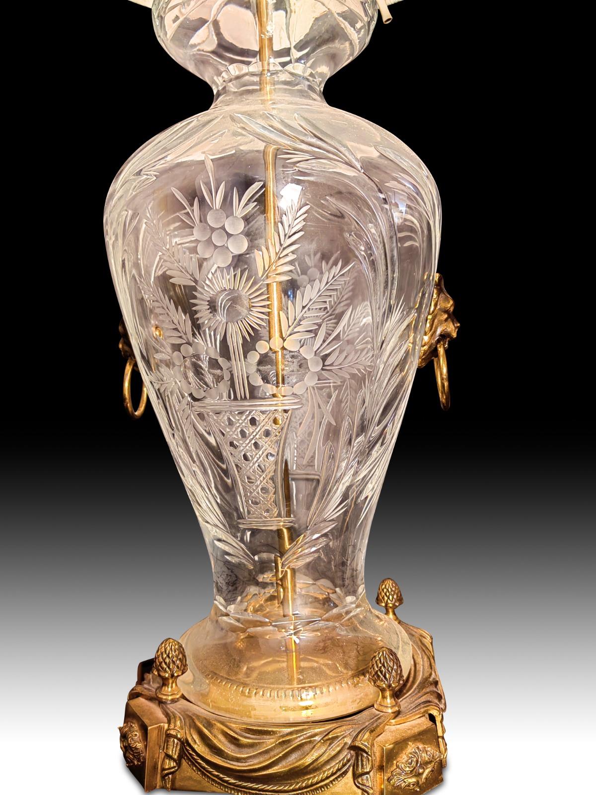 Cut Glass Lamp, 20th Century 5