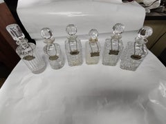 Cut Glass Liquor Decanters with Decorative Tags 3 available