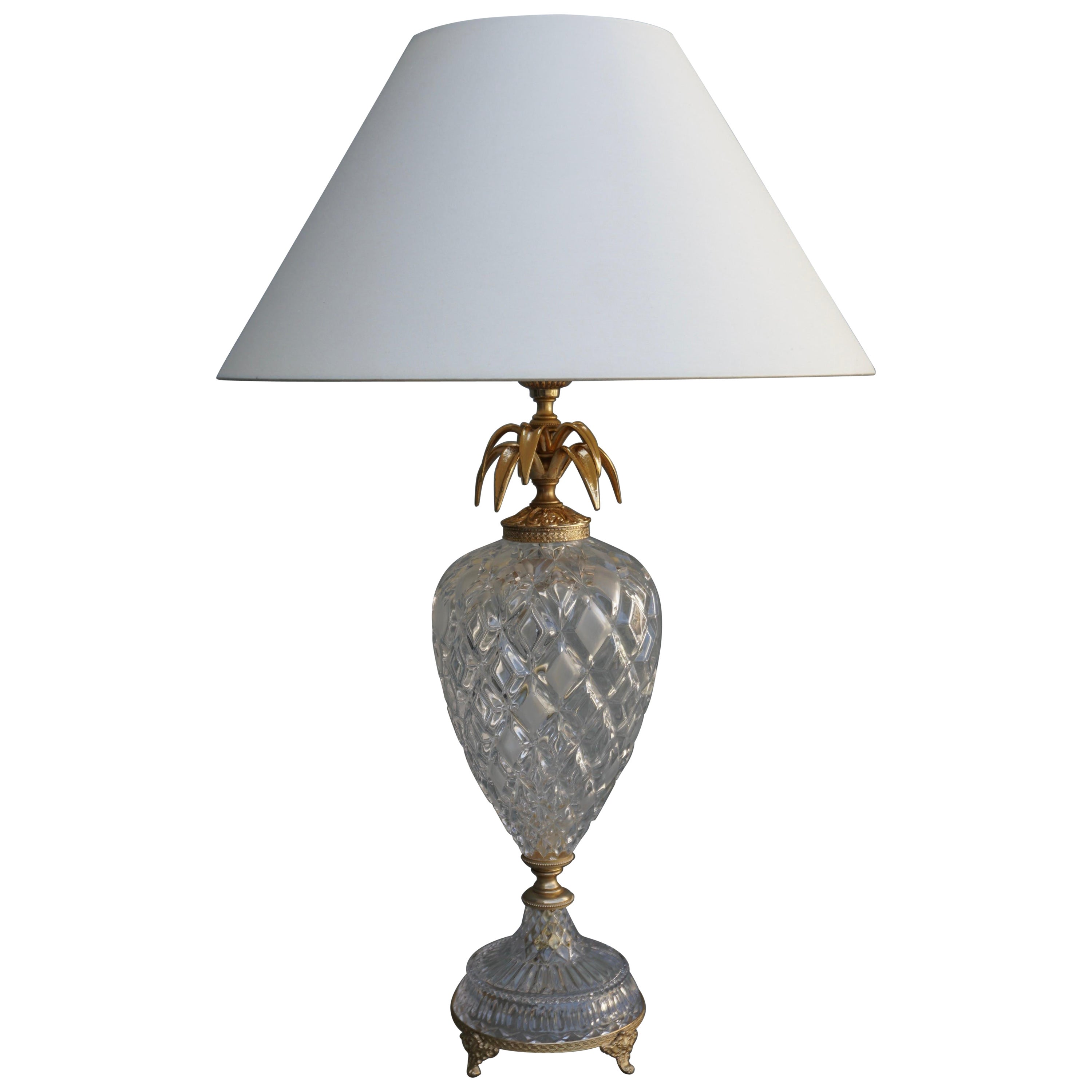 Lampada da tavolo ananas in vetro tagliato