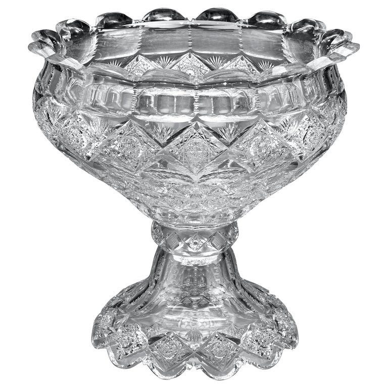 Cut Glass Punch Bowl by Sinclaire For Sale at 1stDibs