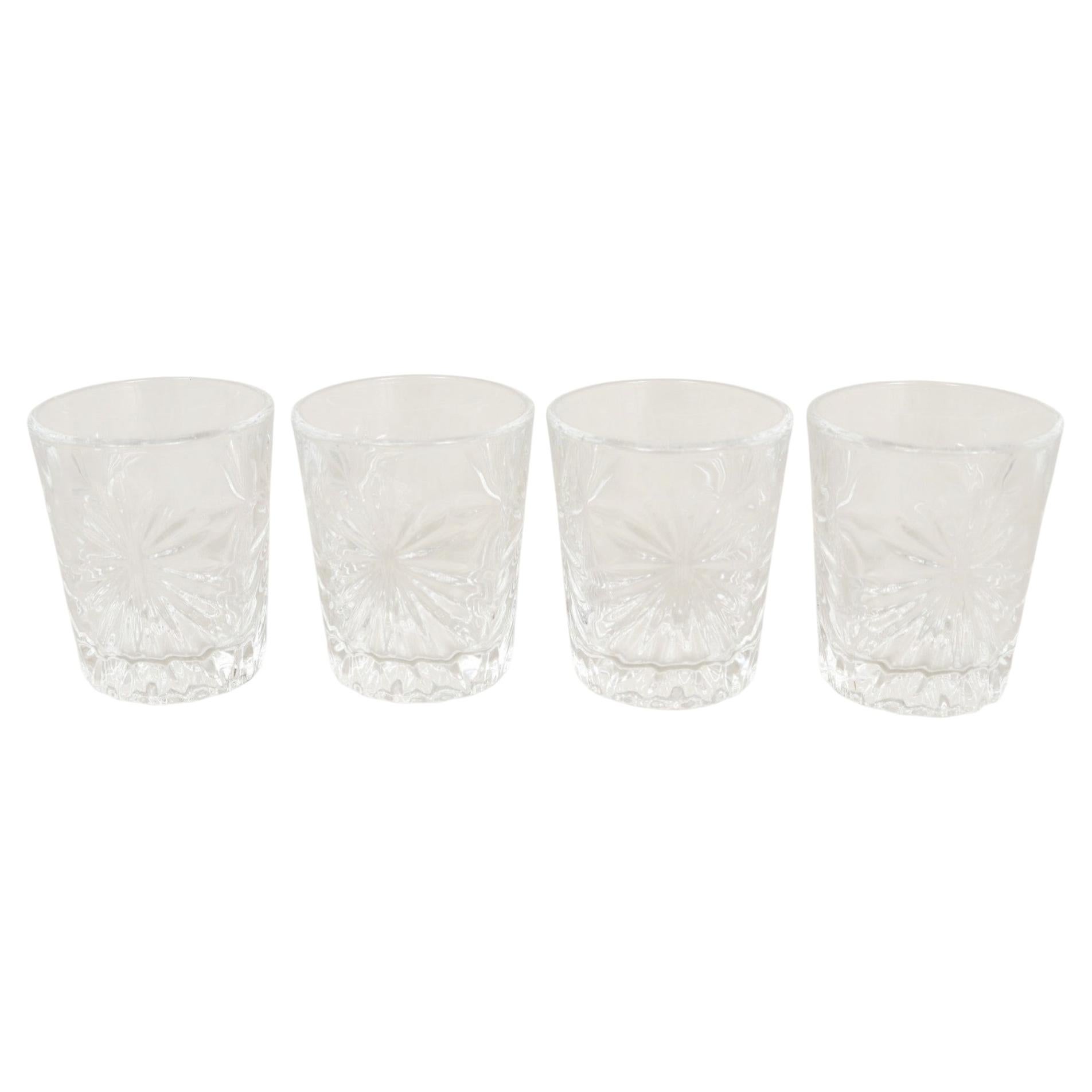 Verres à shooter en verre taillé, lot de 4 en vente