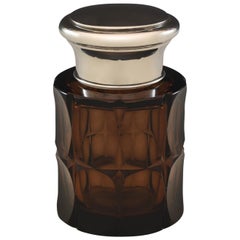 Cut Glass Silver Topped Jar
