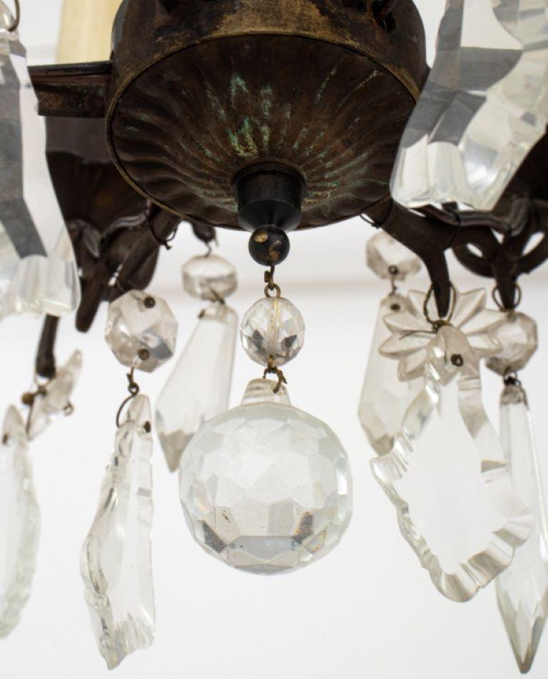Cut Glass Six Arm Candlestick Style Chandelier For Sale 5