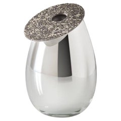 Modern Silvered Glass Vase with Swarovski Crystals
