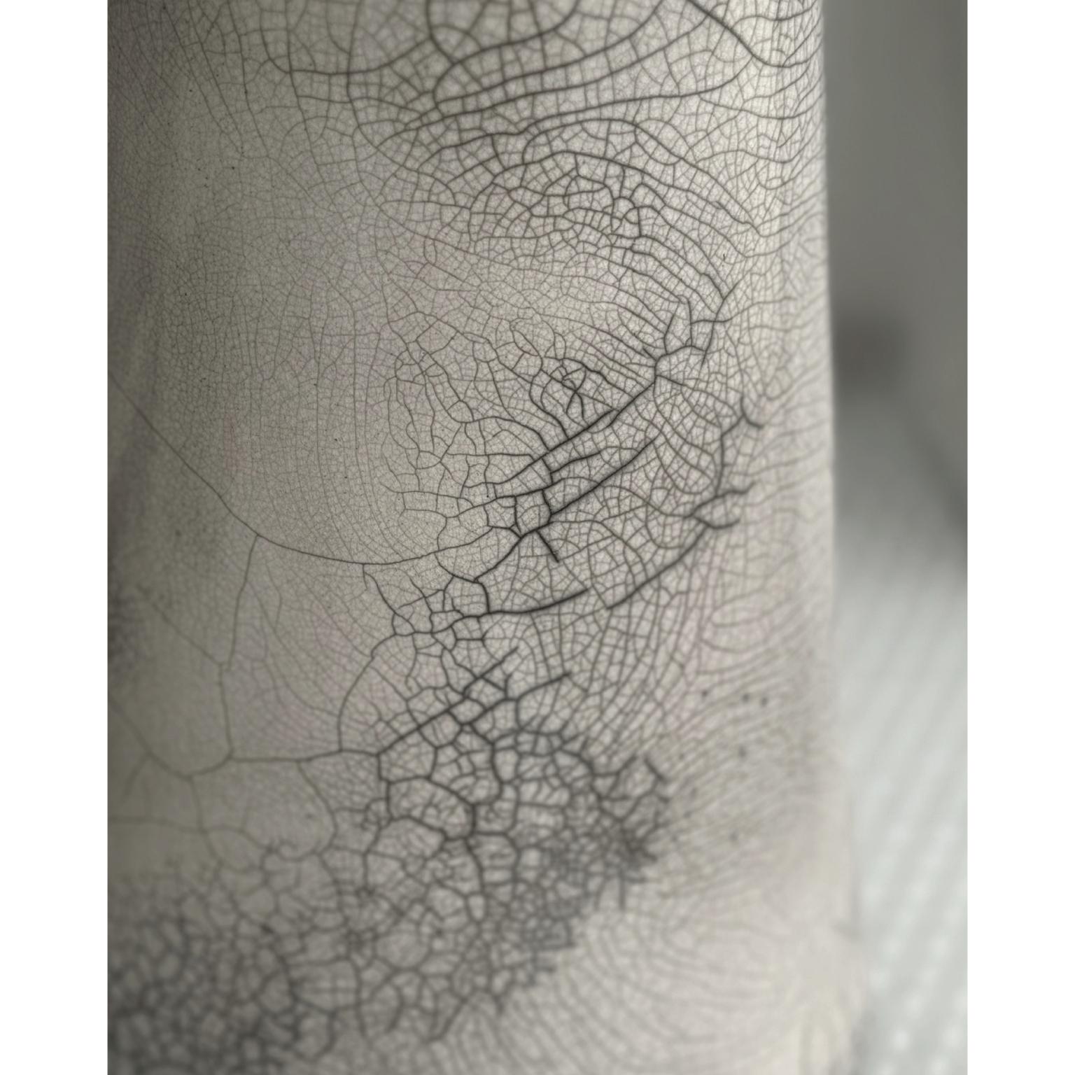 Postmoderno Vaso alto trasparente Cut Naked Raku di Studionudo in vendita