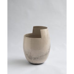 Naked Raku Klare mittelgroße Vase mit Schliff von Studionudo