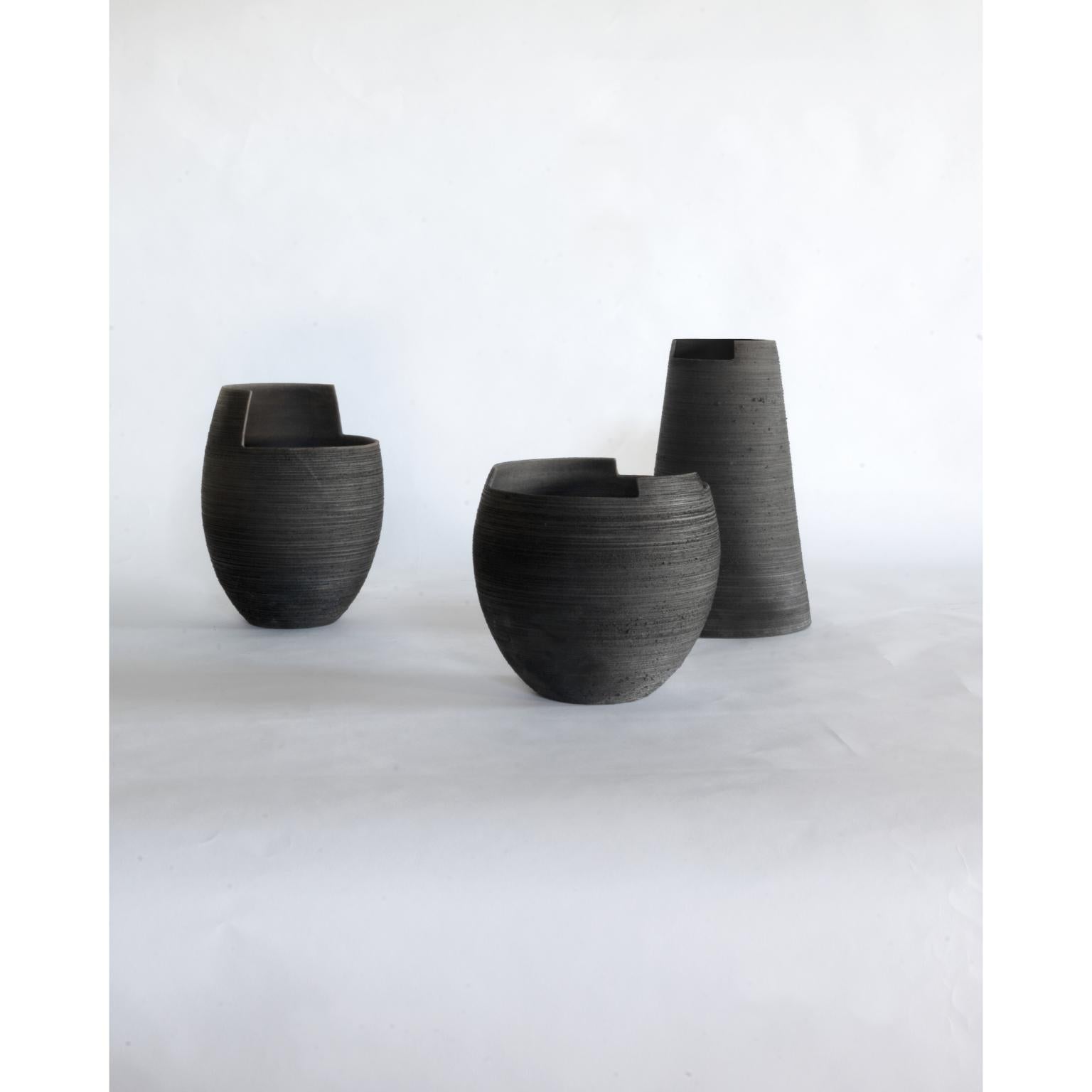 Altro Vaso medio trasparente Cut Naked Raku di Studionudo in vendita