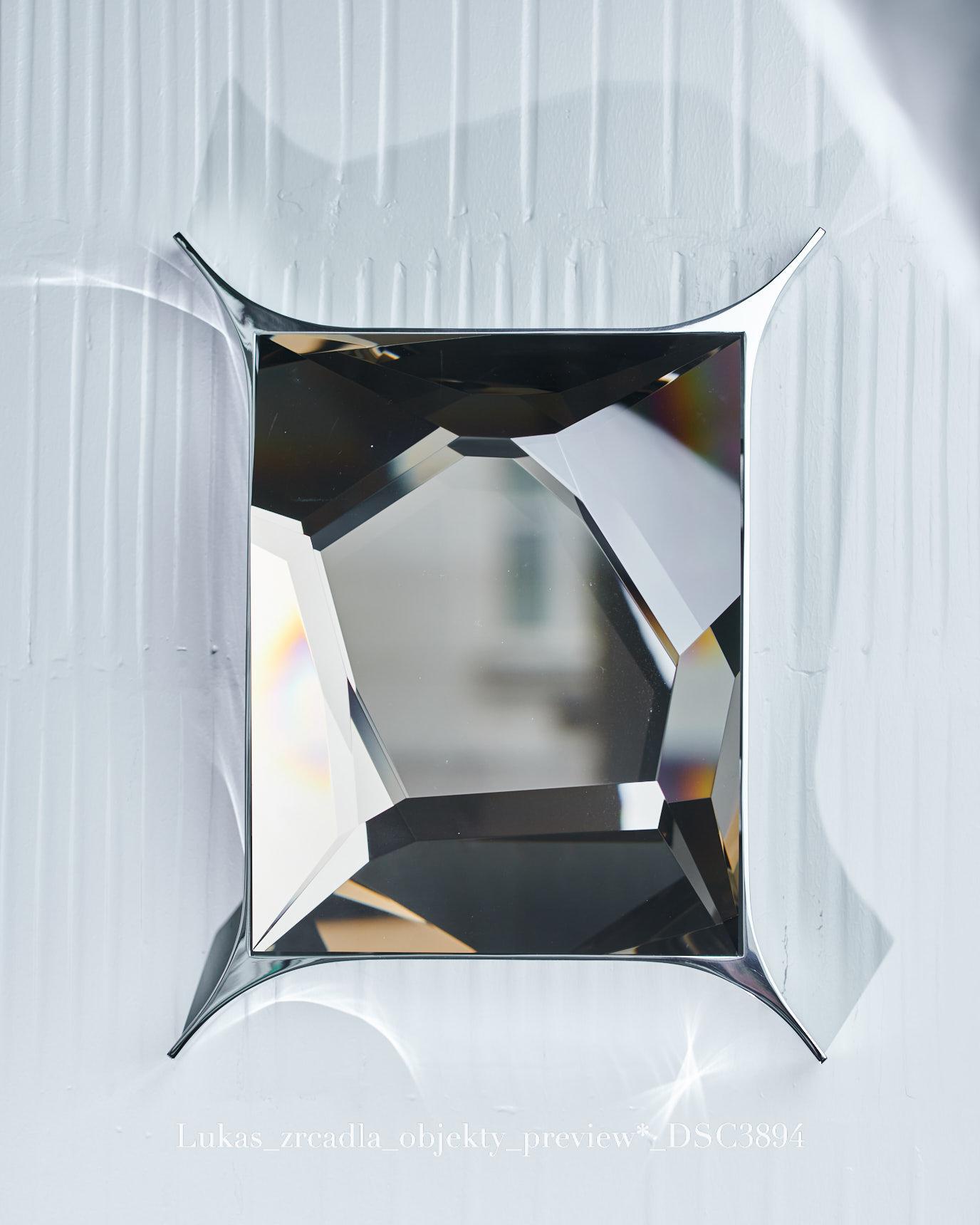 Modern Cut Optical Glass Wall Sculpture by Lukas Novak