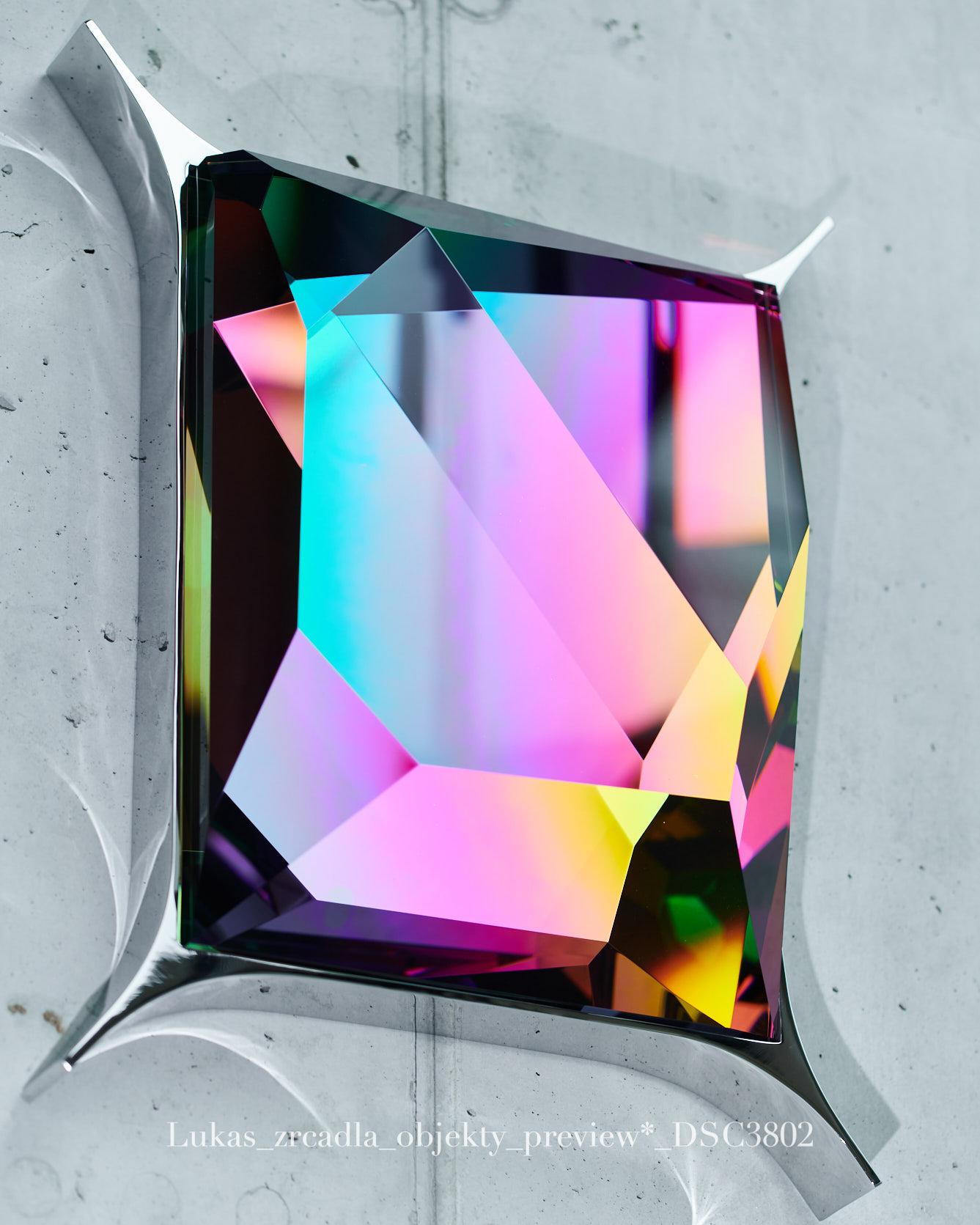 Other Cut Optical Glass Wall Sculpture by Lukas Novak