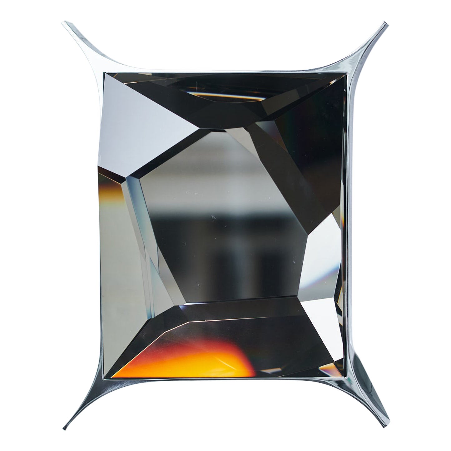 Cut Optical Glass Wall Sculpture by Lukas Novak For Sale at 1stDibs