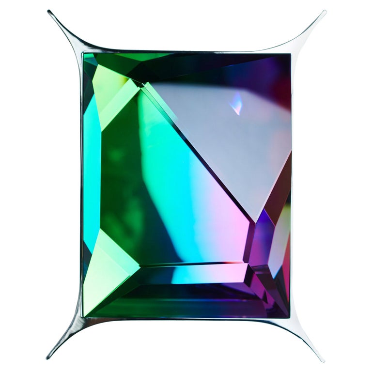 Cut Optical Glass Wall Sculpture by Lukas Novak For Sale at 1stDibs