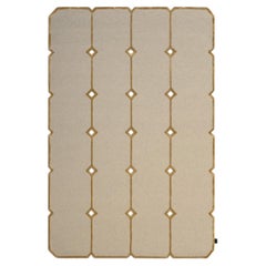 Cut Out Beige New Zealand Wool & Tencel Rug by Marcante-Testa
