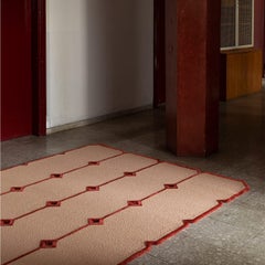 Cut Out Pale-Pink New Zealand Wool & Tencel Rug by Marcante-Testa