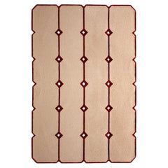 Cut Out Pale-Pink New Zealand Wool & Tencel Rug by Marcante-Testa