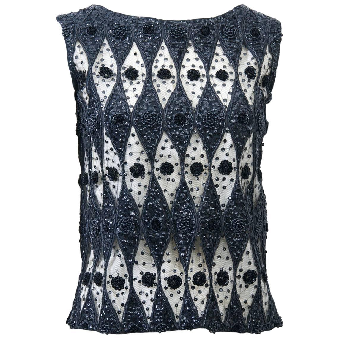 Cut-Out Sequin Shell