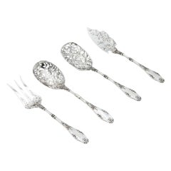 Cut-out silver dessert set
