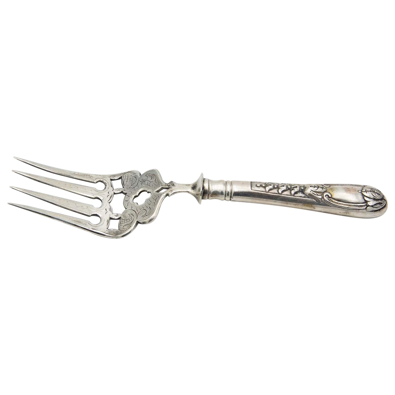 Cut-out silver fish fork