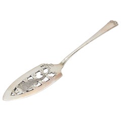 Cut-out silver spatula for serving fish