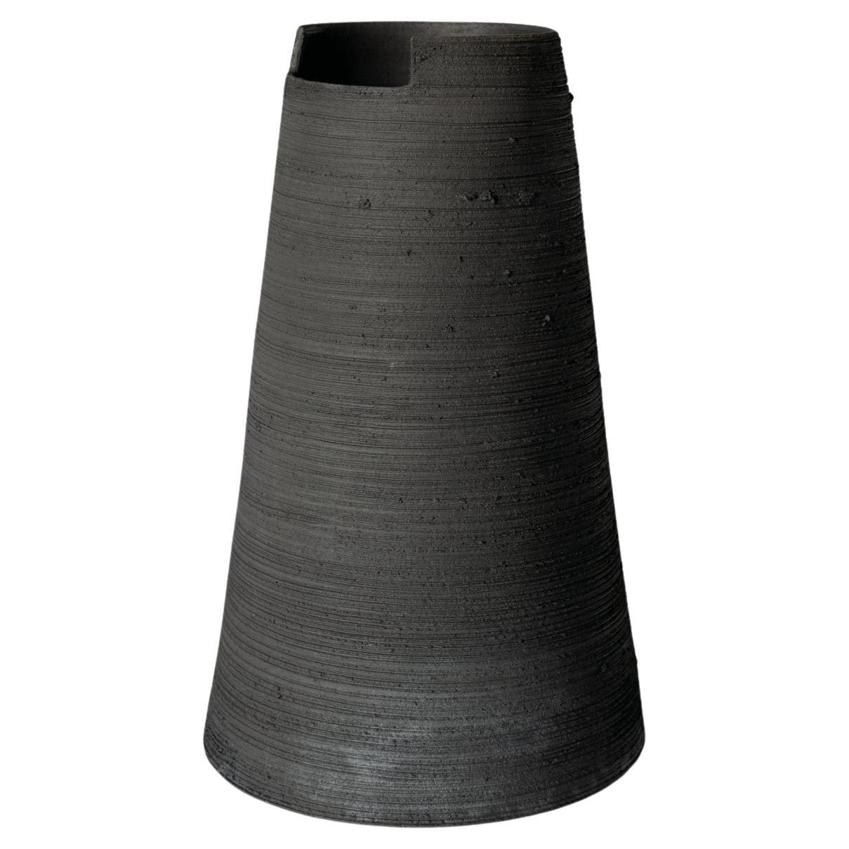 Cut Smoked Black High Vase by Studionudo