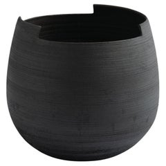 Cut Smoked Black Small Vase by Studionudo