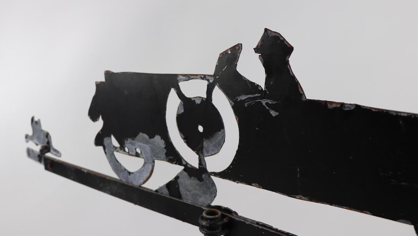 Cut Steel Weathervane with Automobile in Silhouette 5