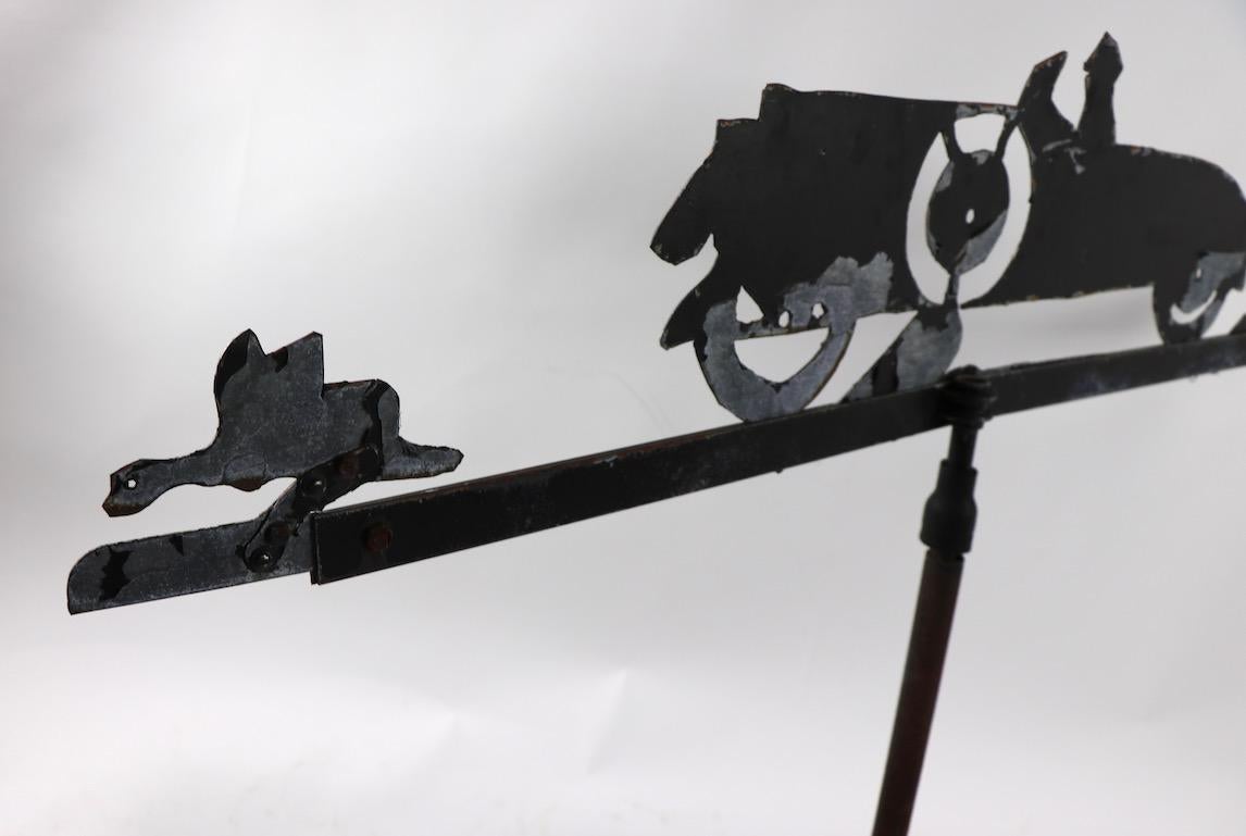 Cut Steel Weathervane with Automobile in Silhouette 6