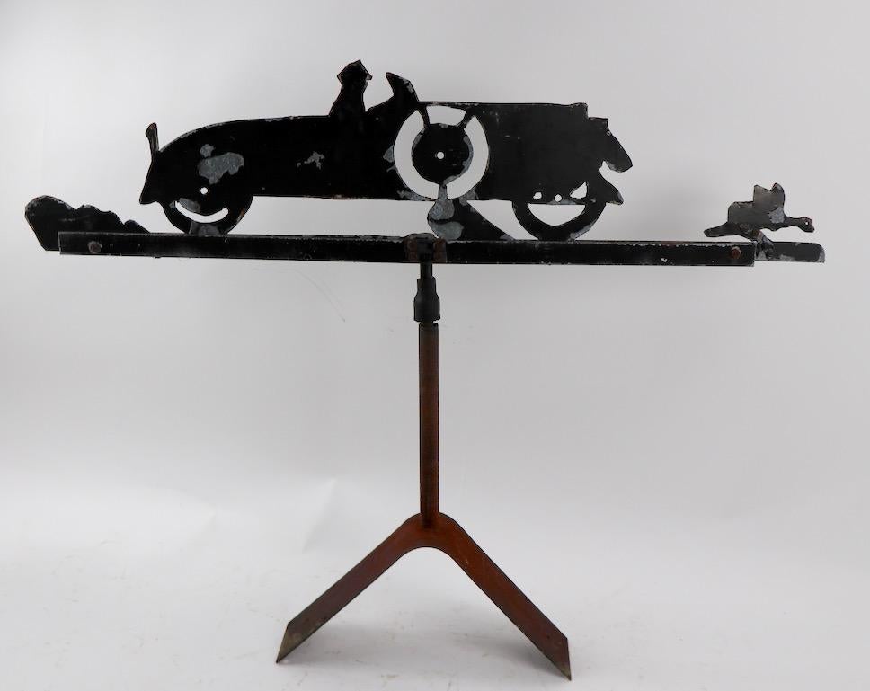 Cut Steel Weathervane with Automobile in Silhouette 8