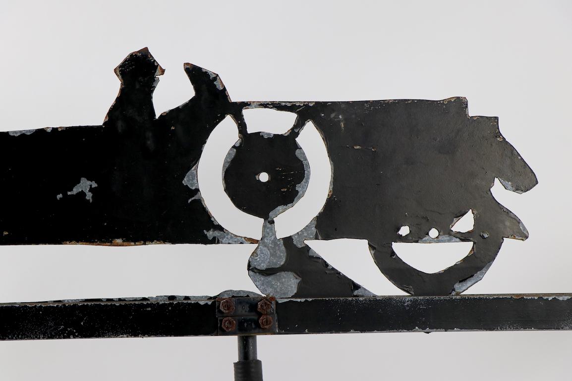 Cut Steel Weathervane with Automobile in Silhouette 11