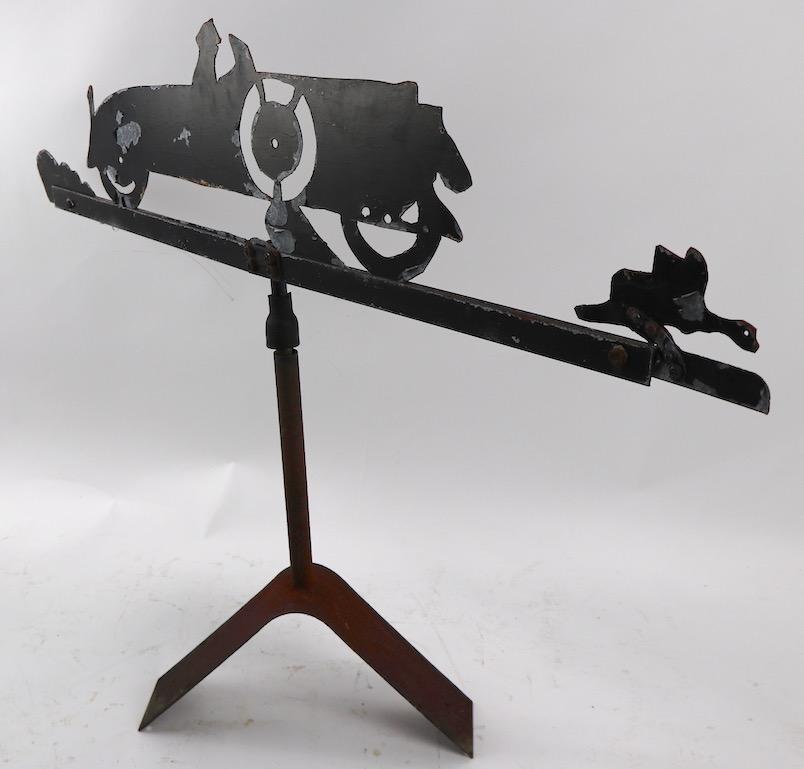 Cut Steel Weathervane with Automobile in Silhouette 13
