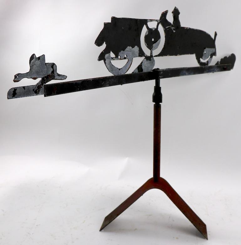 Cut Steel Weathervane with Automobile in Silhouette 15