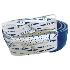 Cut Throat Fish Trout Sterling Silver Belt Buckle by Ellie Thompson