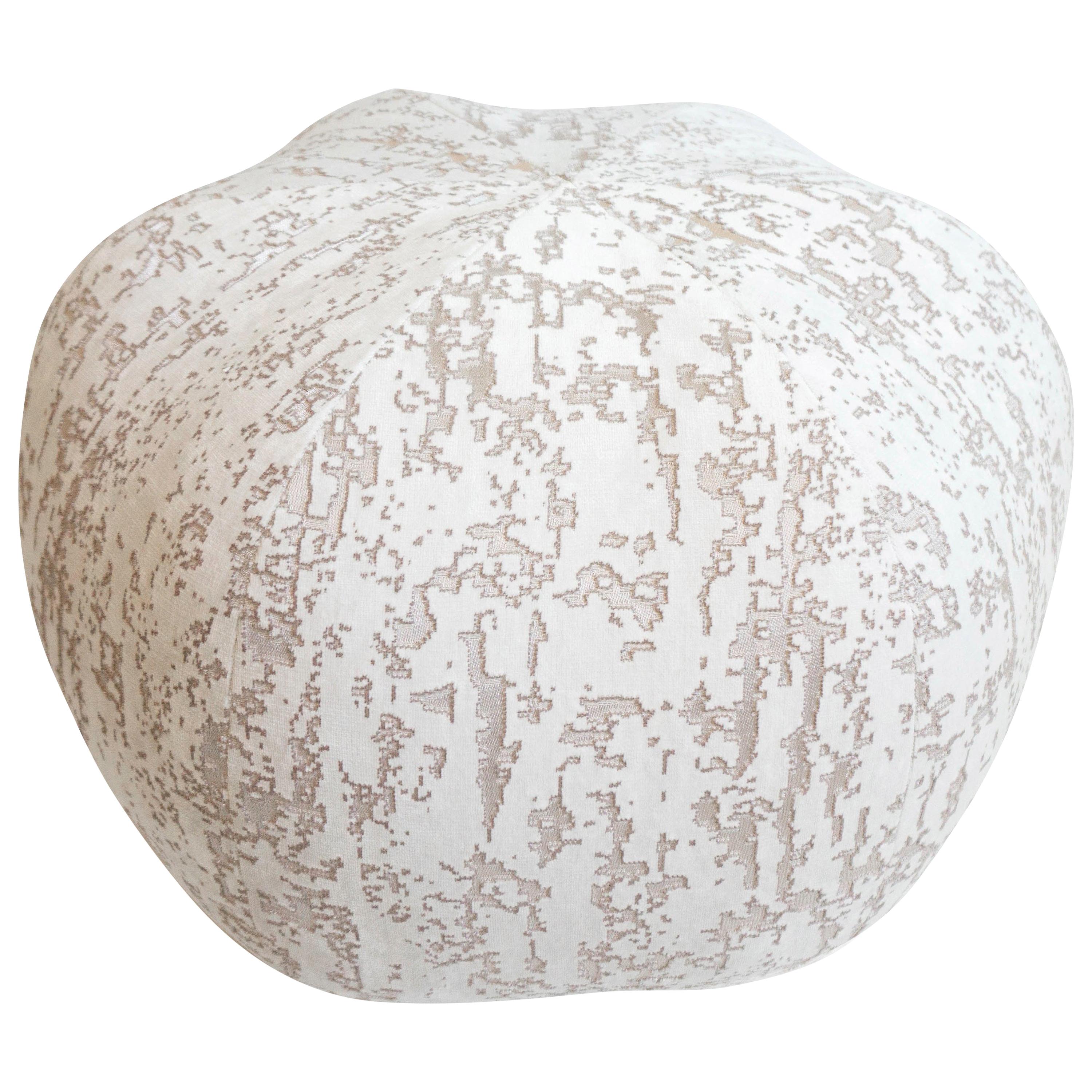 Cut Velvet Floor Pouf and Ottoman For Sale