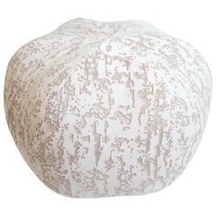 Cut Velvet Floor Pouf and Ottoman