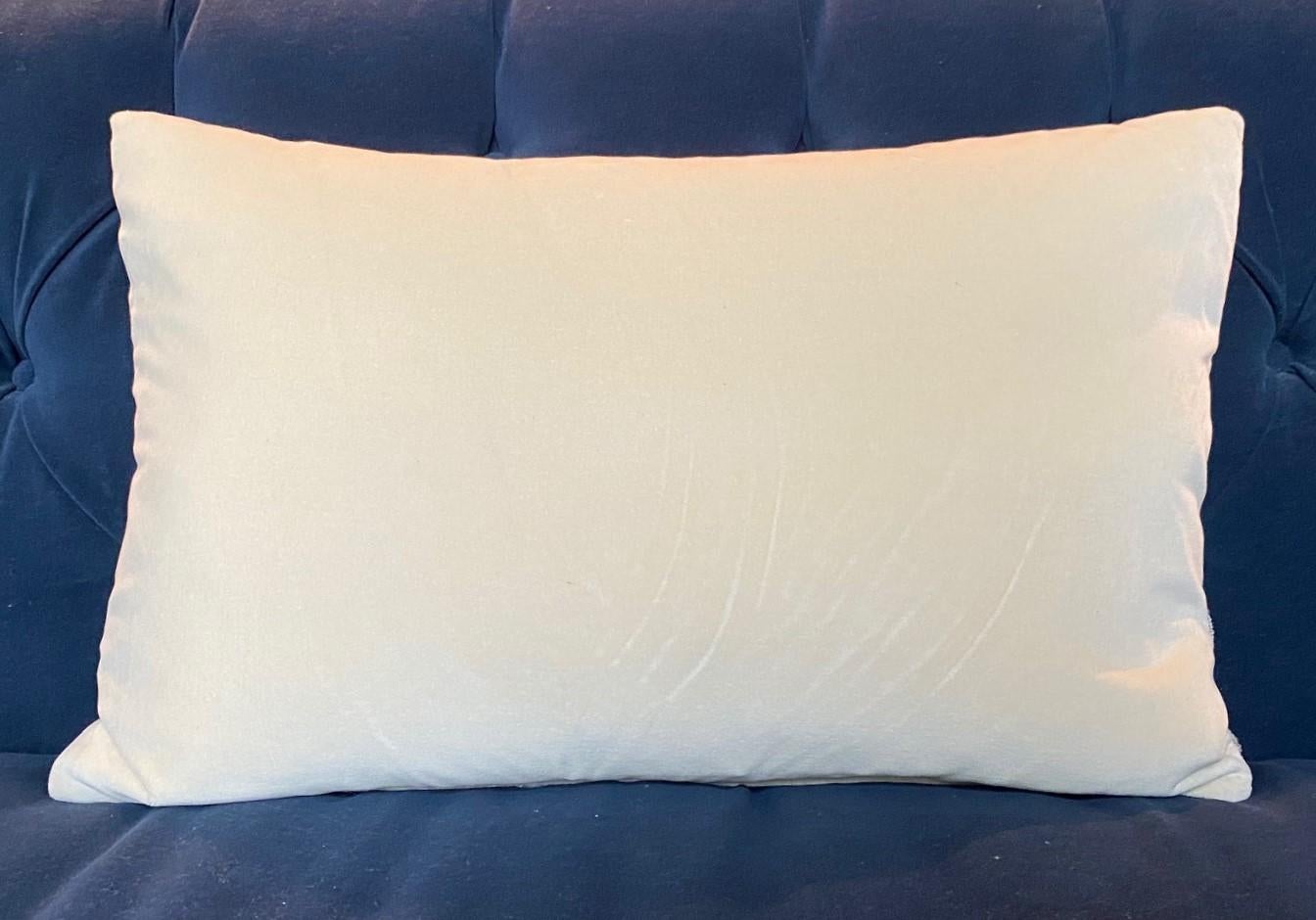 Modern Cut Velvet Geometric Pillow For Sale