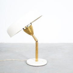 Cute Adjustable Desk Lamp Brass Eggshell Color, Italy Midcentury