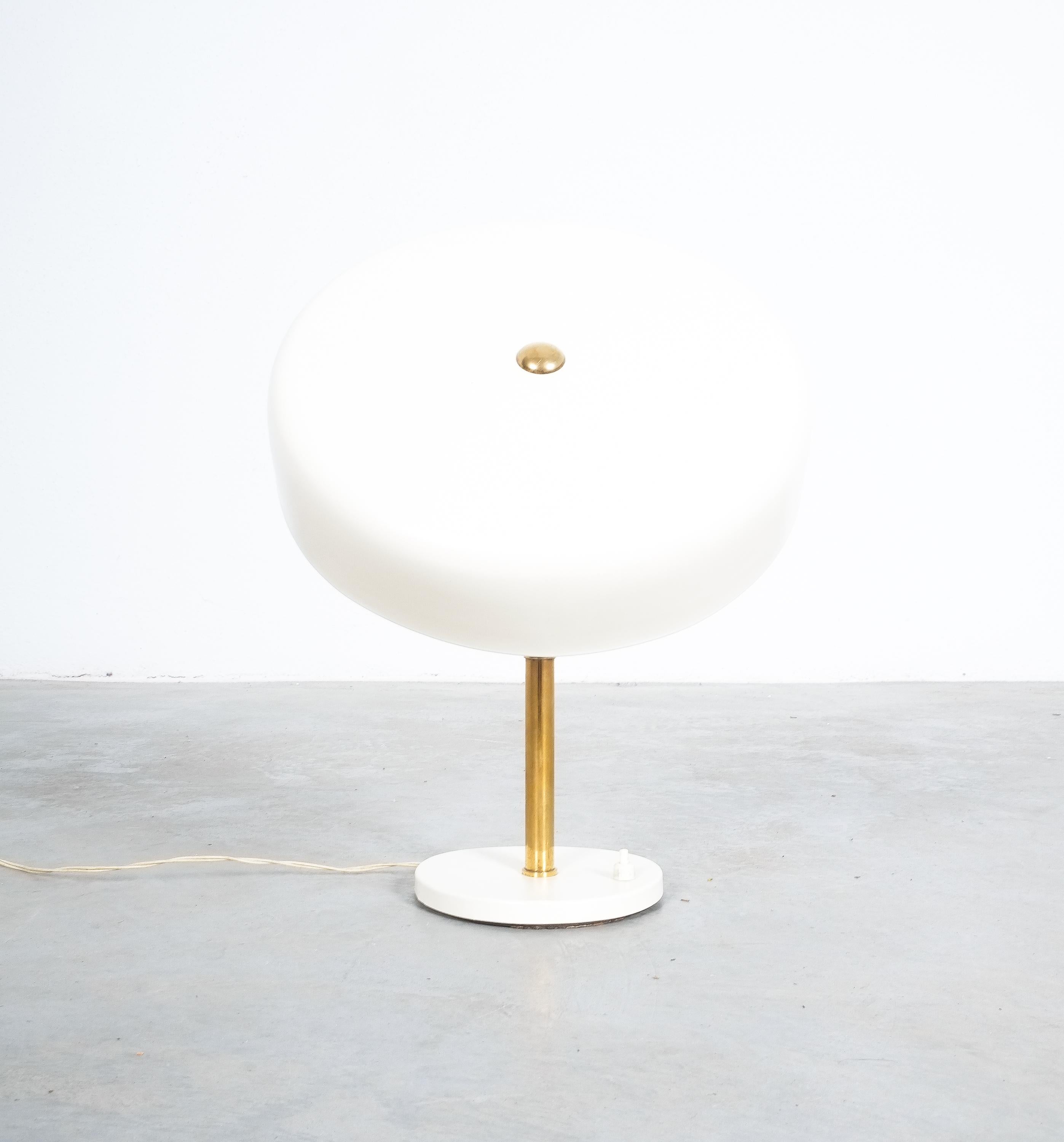 Mid-20th Century Cute Adjustable Desk Lamp Brass Eggshell Color, Italy Midcentury For Sale
